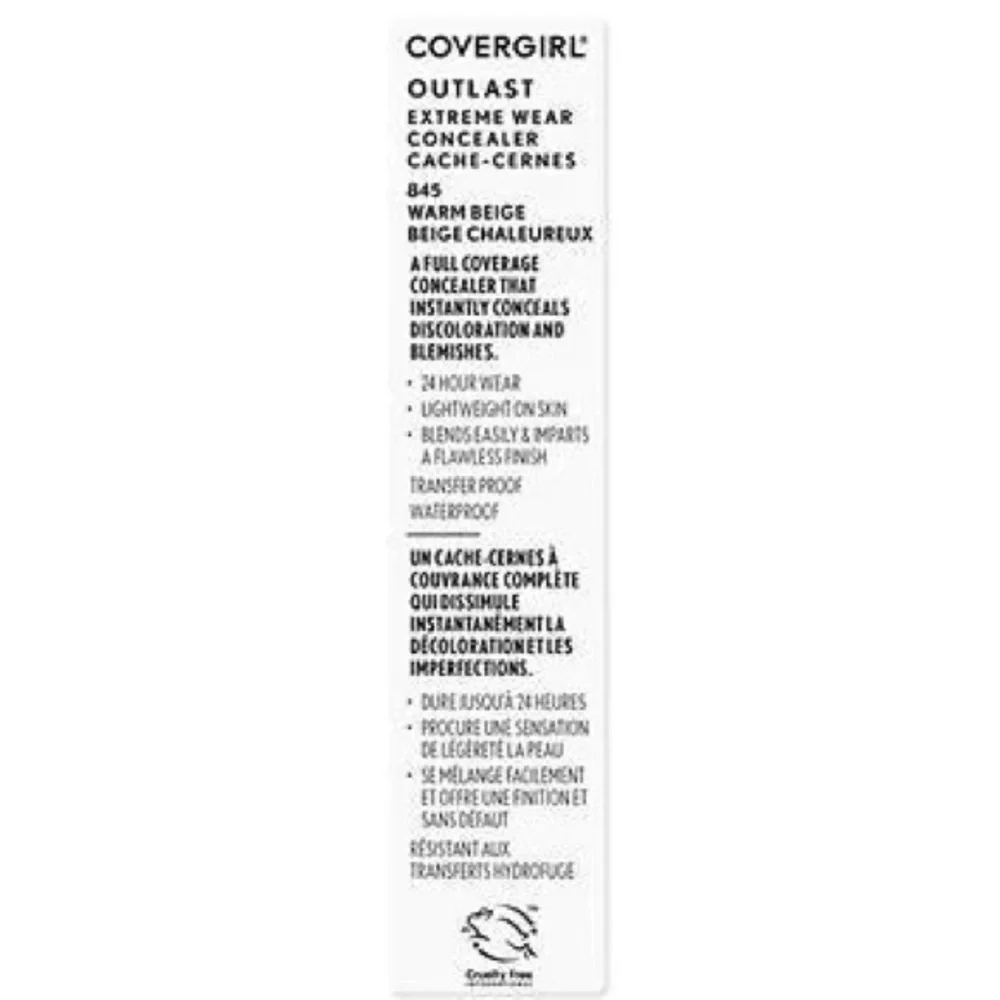 Covergirl Outlast 24Hr Full-Coverage Extreme Wear Concealer - 845 Warm Beige
